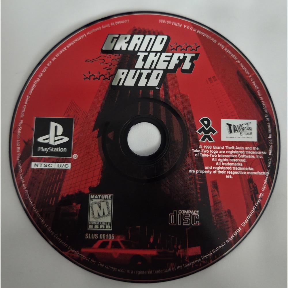 Grand Theft Auto (Sony PS1, 1998) Original GTA 1 Authentic Disc TESTED